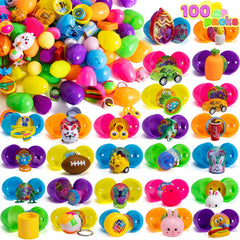 100-Pack Assorted Toys & Stickers Prefilled Easter Eggs (2.4in)