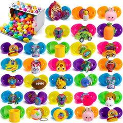 100-Pack Assorted Toys & Stickers Prefilled Easter Eggs (2.4in)