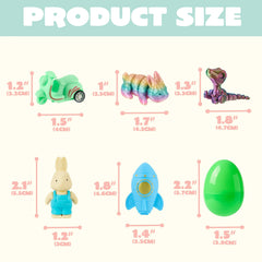 100 Prefilled Easter Eggs with Assorted Toys for Easter Egg Hunts, Basket Stuffers, and Classroom Prizes