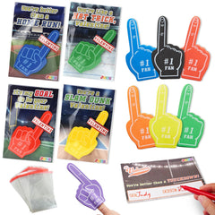 28 Foam Fingers with Valentine's Day Cards for Classroom Exchange