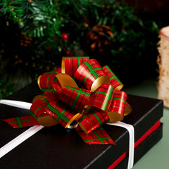 12 PCS Christmas Pull Bows with Ribbon, 5 Inches Wide