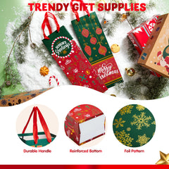 12 PCS Christmas Wine Gift Bags - Holiday Wine Bottle Wrap Bags
