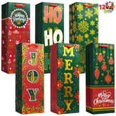 12 PCS Christmas Wine Gift Bags - Holiday Wine Bottle Wrap Bags