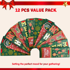 12 PCS Christmas Wine Gift Bags - Holiday Wine Bottle Wrap Bags