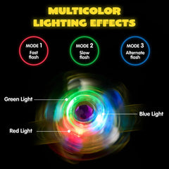 12 Pack LED Light Up Spinner Bracelets - Glow in the Dark Fidget Party Favors