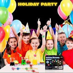 12 Pack LED Light Up Spinner Bracelets - Glow in the Dark Fidget Party Favors