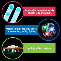 12 Pack LED Light Up Spinner Bracelets - Glow in the Dark Fidget Party Favors