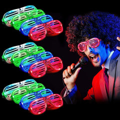 12-Pack LED Glasses with Valentine's Day Cards for Kids Classroom Exchange Gifts