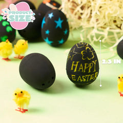 12 Pack 2.3 Inch Easter Plastic Eggs with Scratchable Surface, Empty and Fillable