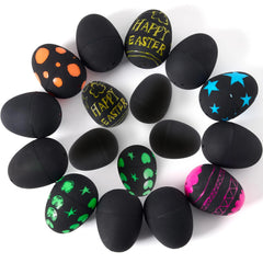 12 Pack 2.3 Inch Easter Plastic Eggs with Scratchable Surface, Empty and Fillable