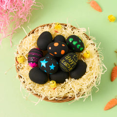 12 Pack 2.3 Inch Easter Plastic Eggs with Scratchable Surface, Empty and Fillable