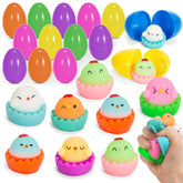 12-Pack 3.03-Inch Mochi Chicken Squishy Toys Prefilled Easter Eggs for Egg Hunt