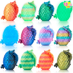 12 Pcs 3D Printed Articulated Dragon Eggs for Easter Party Favors, Egg Hunt & Classroom Prizes