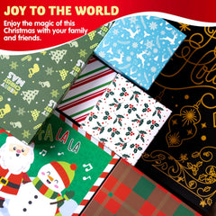 12-Piece Assorted Christmas Gift Box Set, 4 Sizes, 12 Tone Pattern Designs