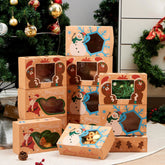 12-Pack Christmas Cookie Gift Boxes with Window, 8.75 x 5.75 x 2.75 Inches