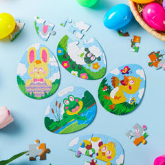 12-Piece Easter Egg Jigsaw Puzzle Set for Egg Hunts and Party Favors