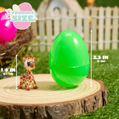 12-Pack Prefilled Easter Eggs with 3D Printed Big Eye Animal Toys for Kids Party Favors