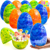 12 Jumbo Fillable Plastic Easter Eggs for Hunt and Basket Stuffers