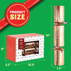 12-Piece Rose Gold Pattern Christmas Cracker Set