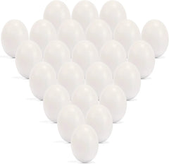 12 Unpainted White Wooden Easter Eggs for DIY Crafts and Party Favors