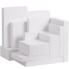 12 White Cardboard Christmas Gift Boxes - 6 Medium Size for Shirts