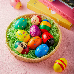12 Wooden Egg Shakers Maracas for Party & Classroom