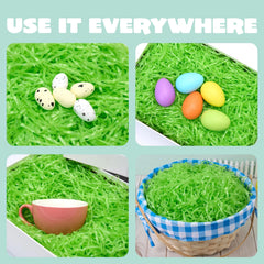 12oz (340g) Easter Light Green Plastic Fake Grass for Egg Hunt