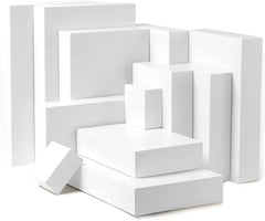 White Box with Assorted Sizes and Stickers, 12 Pcs