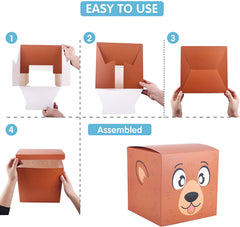 4 Christmas Characters Style Stacking Nesting Set of Boxes, 12 Pcs