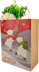 8 Christmas-Themed Colorful Drawstring Gift Bags, 24-Pack