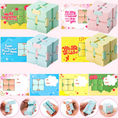 28-Pack Infinity Cube with Valentine's Day Cards for Classroom Exchange