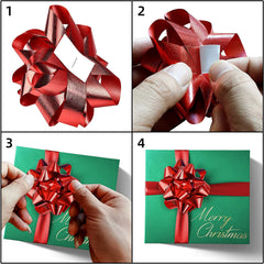 Assorted Bows - 42 Pack (White, Silver, Red, Gold, Green, Blue)