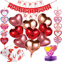 14-Piece Valentine's Day Party Decoration Set with Balloons