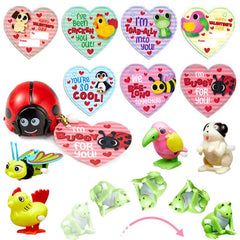 28pcs Light up Spinning Tops with Kids Valentines Exchange Cards