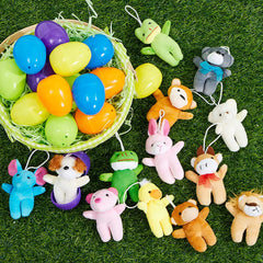 15 Plush Animals Prefilled Easter Eggs