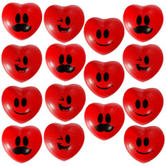 15pcs Valentine's Day Heart Shaped Happy Face Ball 3in