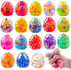 18-Pack Multicolor Easter Egg Stress Balls, Filled Easter Eggs
