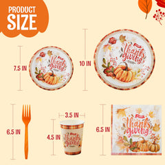 168-Piece Thanksgiving Disposable Paper Plates Dinnerware Set