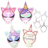16 Pcs Kids Valentine's Cards with Unicorn Headbands - Classroom Exchange Gifts