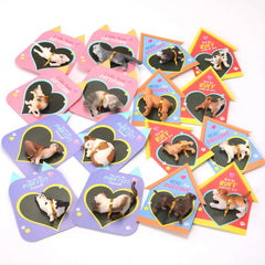 16Pcs Kids Valentine's Day Cards with Dog and Cat Figure Toys - Classroom Exchange Gifts