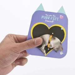 16Pcs Kids Valentine's Day Cards with Dog and Cat Figure Toys - Classroom Exchange Gifts