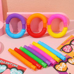 28 Packs Valentine's Day Nose Picking Cards with Pop Tubes for Kids