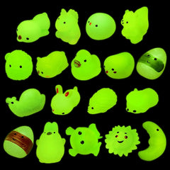 18-Pack Glow-in-the-Dark Mochi Squishy Toys with Prefilled Easter Eggs for Egg Hunts