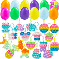 18-Piece Bubble Animal Keychain Prefilled Easter Eggs