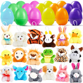 18-Piece Plush Animal Toys in Prefilled Easter Eggs, 2.23 Inches