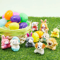 18-Piece Plush Animal Toys in Prefilled Easter Eggs, 2.23 Inches