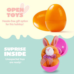 18-Piece Plush Animal Toys in Prefilled Easter Eggs, 2.23 Inches