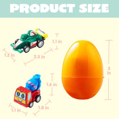 18-Pack Pull Back Cars Prefilled Easter Eggs (3 Inches)