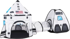 White Rocket Ship Pop-Up Play Tent with Tunnel
