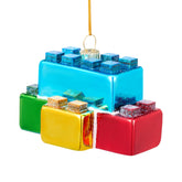 Christmas Building Blocks Glass Ornament